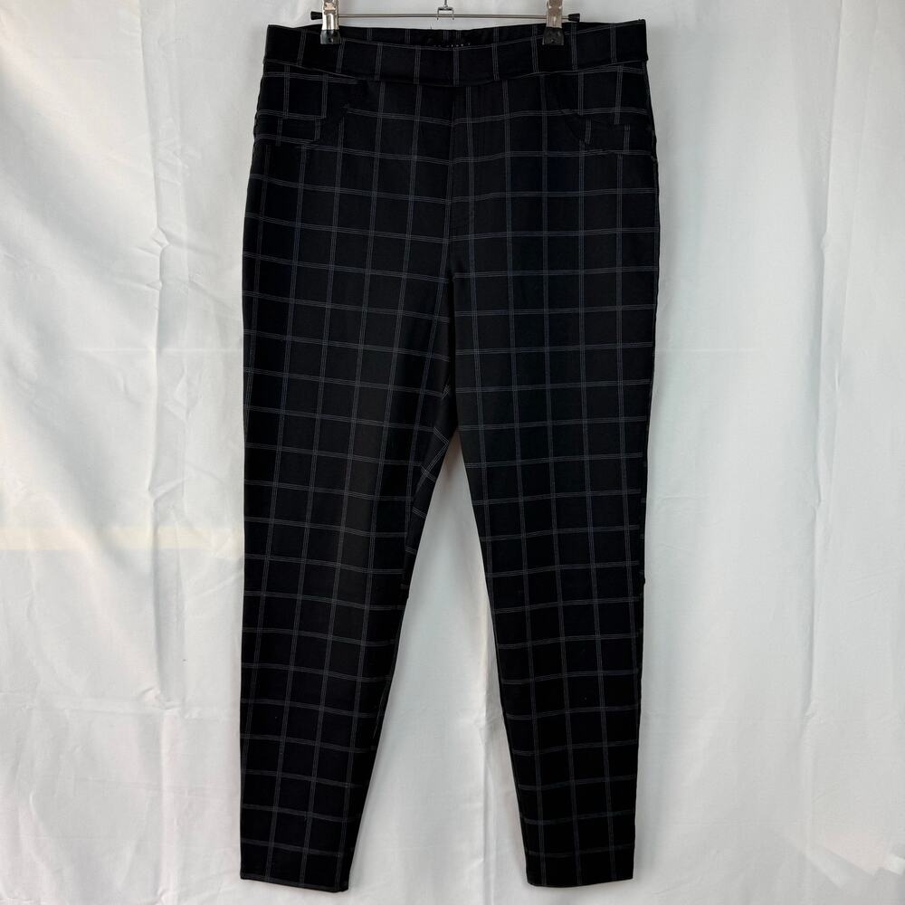 Sanctuary Black & White High Rise Windowpane Skinny Ponte Legging Pants 1XL